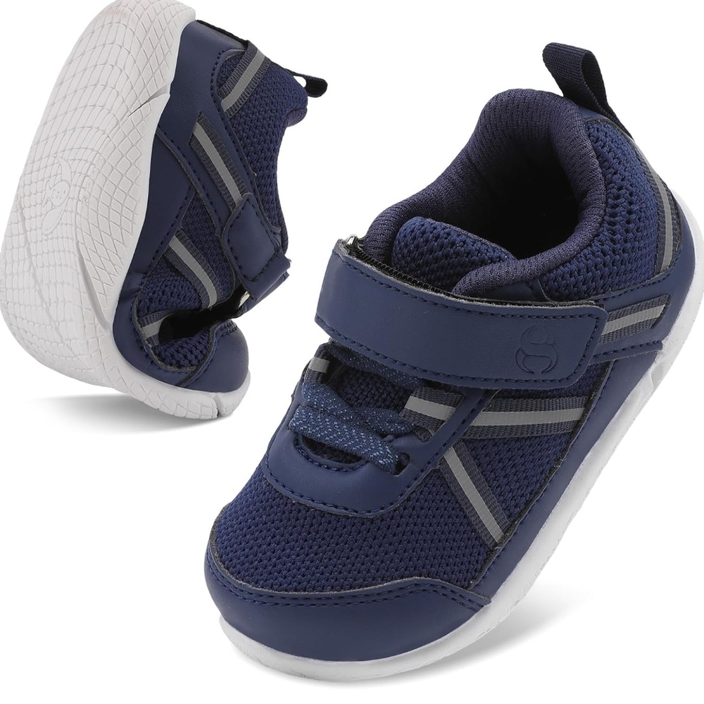 NWOT- Navy Blue Kids Sneakers with Velcro Strap
